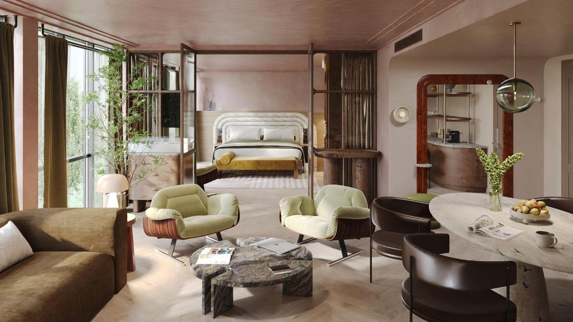 Suite de 1 dormitorio con sofá cama