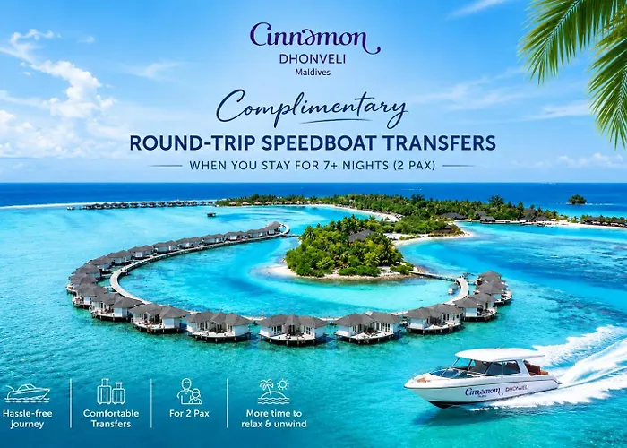 Cinnamon Dhonveli Maldives - Complimentary Speedboat Return For 2 Pax On 7 Nights Or More Stays Valid To 31 Oct 2026 & Up To 2 Kids Stay Free
